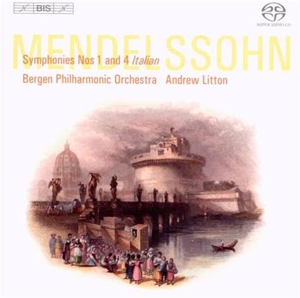 Litton Andrew / Bergen Philharmonic Orch & Felix Mendelssohn-Bartholdy (1809-1847) - Sinf.1 & 4 (Hybrid SACD)