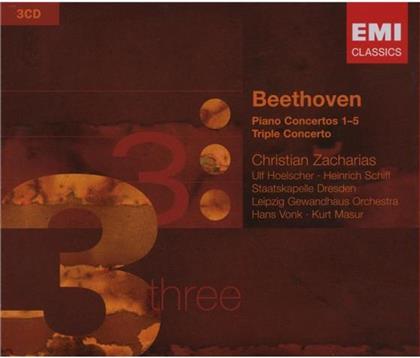 Kurt Masur & Ludwig van Beethoven (1770-1827) - Piano Concertos (3 CDs)