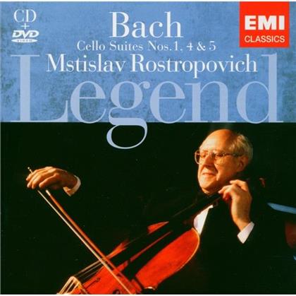 Mstislav Rostropovitsch & Johann Sebastian Bach (1685-1750) - Cello Suiten 1,4,5 (CD + DVD)