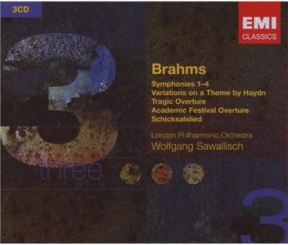 Wolfgang Sawallisch & Johannes Brahms (1833-1897) - Symphonies 1-4 (3 CDs)