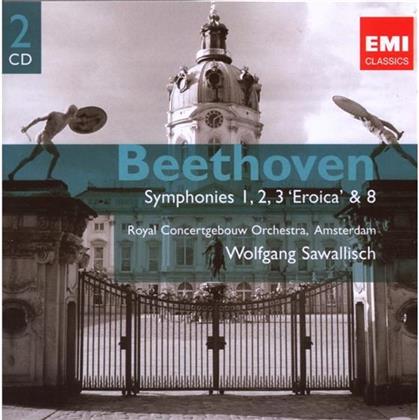 Wolfgang Sawallisch & Ludwig van Beethoven (1770-1827) - Sinfonien 1-3 & 8 (2 CDs)