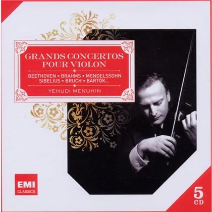 Yehudi Menuhin & Beethoven / Brahms / Mendelssohn - Grosse Violinkonzerte (5 CDs)