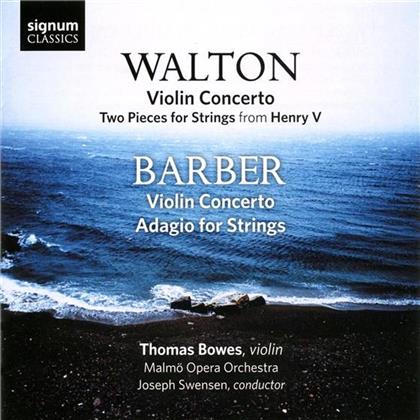 Svensen / Bowes / Malmö Opera Orchestra & Walton William / Barber Samuel - Violin Concertos / Adagio / Two Pieces