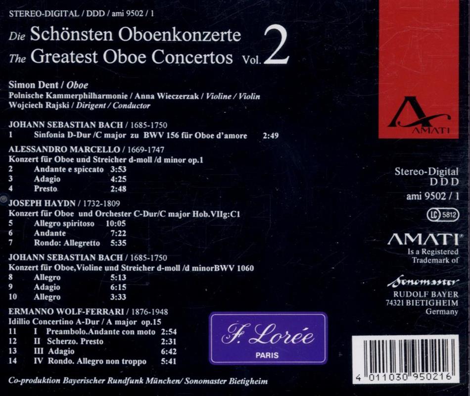 Die schönsten Oboenkonzerte Vol. 2 by Wojciech Rajski, Simon Dent ...