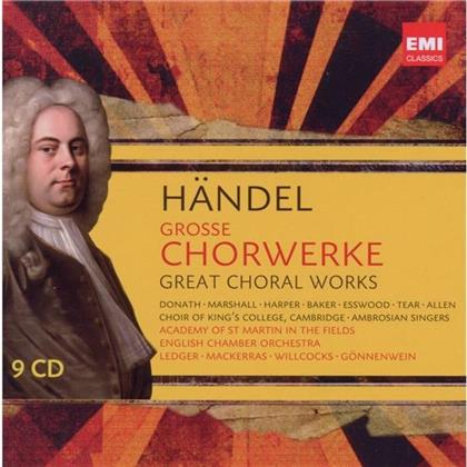 Ledger / Mackerras / Goennenwein & Georg Friedrich Händel (1685-1759) - Grosse Chorwerke (9 CD)