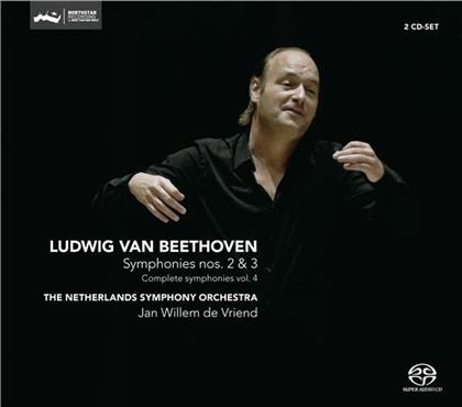 Vriend Jan Willem De / Netherlands So & Ludwig van Beethoven (1770-1827) - Symphonies Nos. 2&3 (2 SACDs)