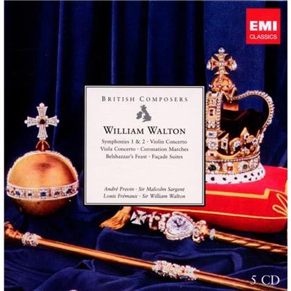 Previn Andre / Walton / Sargent / + & Sir William Walton (1902-1983) - Symphonies & Concertos (5 CDs)