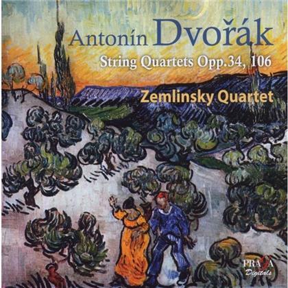 Quatuor Zemlinsky & Antonin Dvorák (1841-1904) - Streichquartett Op34 & Op106