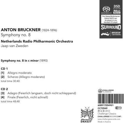 Van Zweden Jaap / Netherlands Rso & Anton Bruckner (1824-1896) - Symphony No. 8 (2 SACDs)