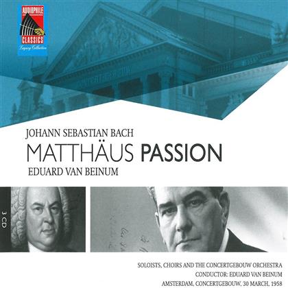 Johann Sebastian Bach (1685-1750), Eduard van Beinum & Concertgebow Orchestra - Matthaeus Passion Bwv244 (3 CDs)