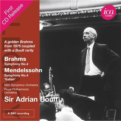 Sir Adrian Boult, BBC Symphony Orchestra, Johannes Brahms (1833-1897), Felix Mendelssohn-Bartholdy (1809-1847) & The Royal Philharmonic Orchestra - Sinfonien Nr. 4
