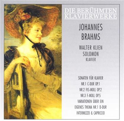 Solomon Walter Klien & Johannes Brahms (1833-1897) - Klaviersonaten 1-3 / Variationen (2 CDs)