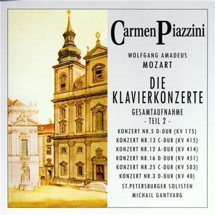 Piazzini Carmen / Gantvarg / St.Peters. & Wolfgang Amadeus Mozart (1756-1791) - Klavierkonzerte Gesamt Teil 2 (2 CDs)