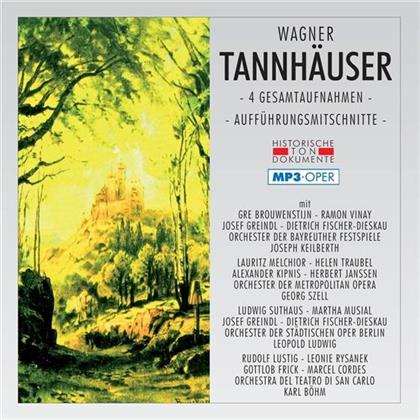 Keilberth / Szell / Ludwig / Böhm & Richard Wagner (1813-1883) - Tannhäuser - 4 Gesamtaufn. - Mp3 (2 CDs)