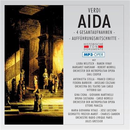 Cooper / Gui / Panizia / Gressler & Giuseppe Verdi (1813-1901) - Aida - 4 Gesamtaufnahmen - Mp3 (2 CDs)