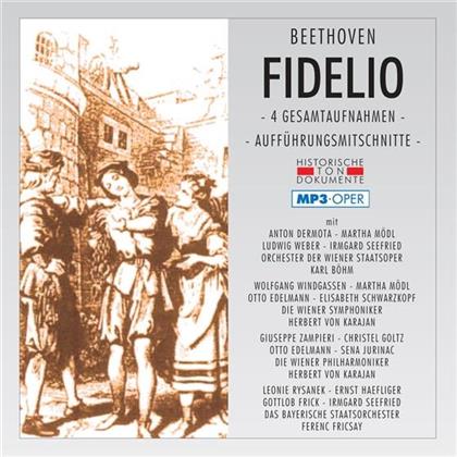Ludwig van Beethoven (1770-1827), Karl Böhm, Herbert von Karajan & Ferenc Fricsay - Fidelio - 4 Gesamtaufn. - Mp3 (2 CDs)