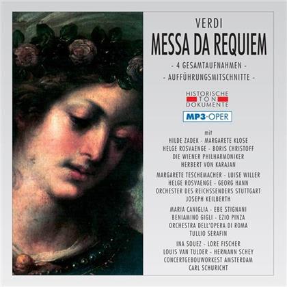 Giuseppe Verdi (1813-1901), Herbert von Karajan, Joseph Keilberth & Tullio Serafin - Messa Da Requiem - 4 Gesamtaufn.-Mp3 (2 CDs)