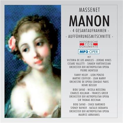 Monteux / Büsser / Beecham / Abravanel & Jules Massenet (1842-1912) - Manon - 4 Gesamtaufnahmen - Mp3 (2 CDs)