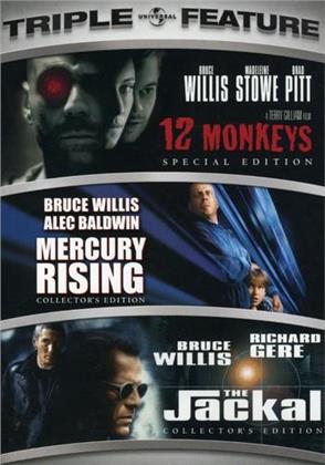 12 Monkeys / Mercury Rising / The Jackal - (Triple Feature 3 DVD)