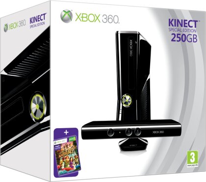 New XBOX 360 Elite Kinect Bundle - Console 250 GB & Kinect Sensor - black