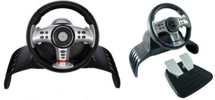 PS3 - Lenkrad & Pedale "4-in-1 Vibration Wheel" (PS3/Xbox/PS2/PC)