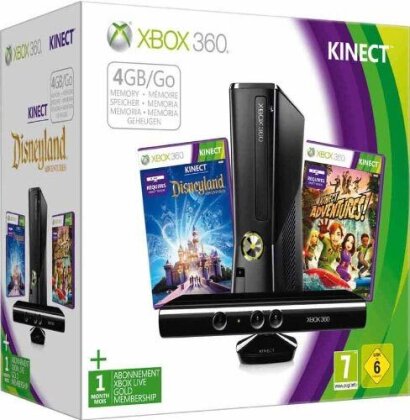 XB360 Konsole 4GB + Kinect +Disneyland + Kinect Adventures