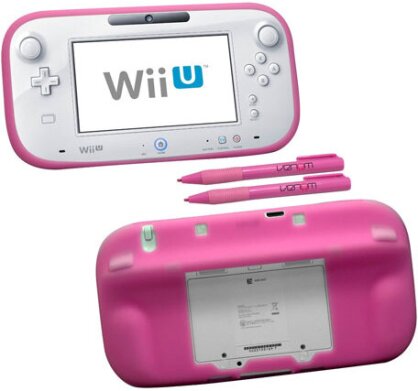WiiU GamePad Silicon Protector Venom Pink + 2 Stylus