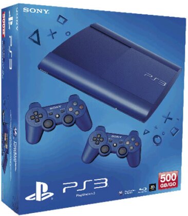 Sony PS3 500GB blau + 2. Dual Shock blau