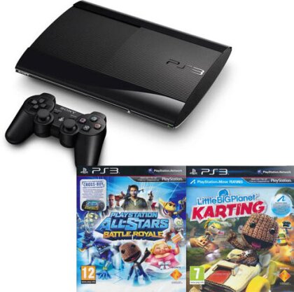 Sony PS3 12 GB + 2 Games Little Big Blanet Karting + Allstar Battle Royal