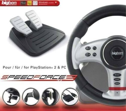 Multi Lenkrad Speedforce 3 2in1 für PS2 und PC