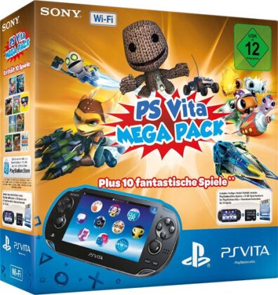 PSVita Konsole WiFi MEGA PACK 1 inkl 8 GB Memory Card + DLC für 10 Games