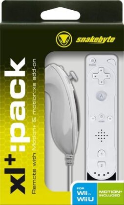 Wii Controller Remote XL+ Pack weiß Snakebyte (MotionPLUSStrapNunchuck)