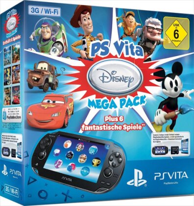 PSVita Konsole WiFi Mega Pack Disney inkl. 8GB Memo + DLC für 6 Games