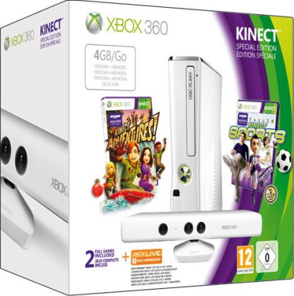 XB360 Konsole 4GB white +Kinect +Sport