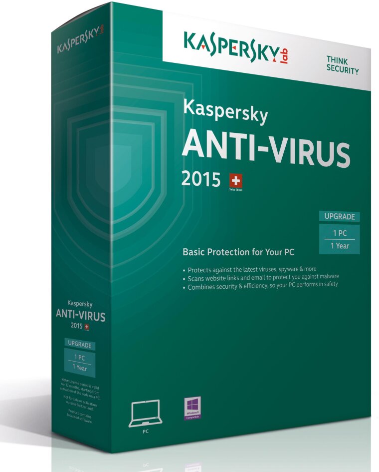 Kaspersky Antivirus 2015 1User Upgrade PC