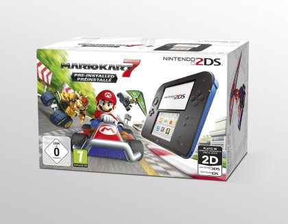 2DS Konsole Schwarzblau + Mario Kart 7 (Limited Edition Pack)