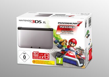 3DS Konsole XL silber + Mario Kart 7 (Limited Edition Pack)