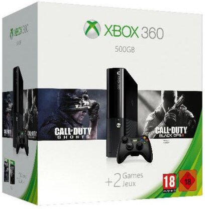 XBOX 360 Console 500 GB incl. CoD Ghosts & CoD Black Ops 2