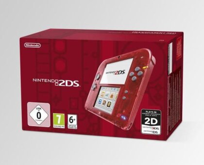 2DS Konsole Transparent Red