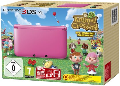 3DS XL Pink + Animal Crossing
