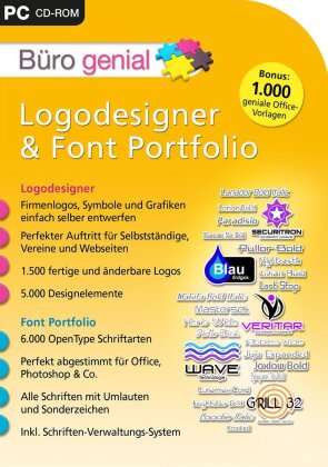Büro genial - Logodesigner + Font Portfolio + Vorlagen