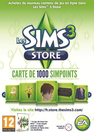 Les Sims 3 store - 1000 pts Retail Card