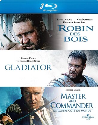 Coffret Russell Crowe - Robin des Bois / Gladiator / Master and Commander (Steelbook, 3 Blu-rays)