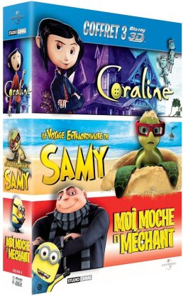 Coffret Blu-ray - Coraline / Le Voyage extraordinaire de Samy / Moi, moche et méchant (Blu-ray 3D + 2 Blu-ray 3D (+2D) + Blu-ray)