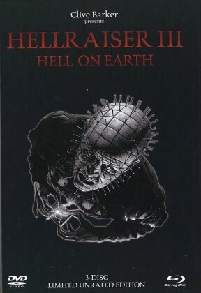 Hellraiser 3 - Hell on Earth (1992) (Black Edition, Édition Limitée, Mediabook, Uncut, Unrated, Blu-ray + 2 DVD)
