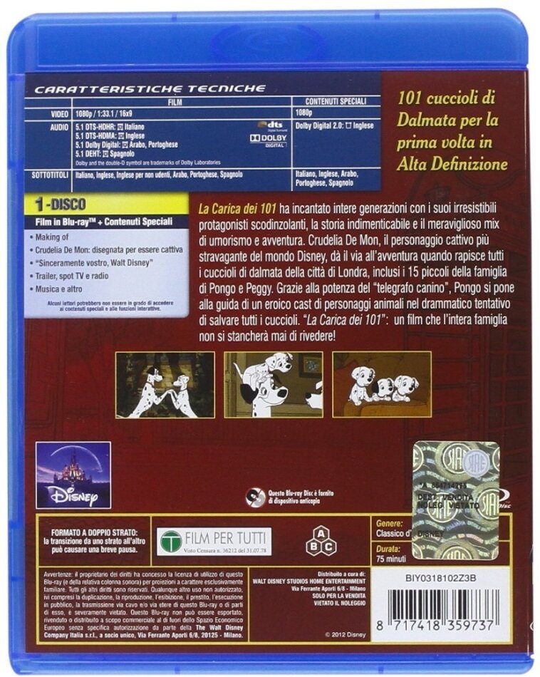 La carica dei 101 (DVD) - DVD - Film di Wolfgang Reitherman