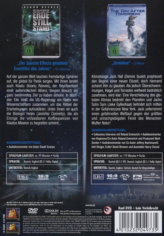 Der Tag An Dem Die Erde Stillstand The Day After Tomorrow 2 Dvd Cede Com