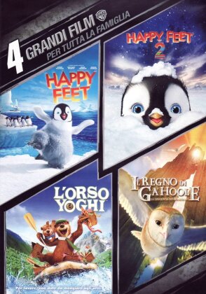 4 Grandi Film - Family Collection - Happy Feet 1 & 2 / L'Orso Yoghi / Il regno di Ga' Hoole (4 DVDs)