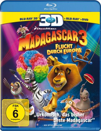 Madagascar 3 - Flucht durch Europa (2012) (Blu-ray 3D (+2D) + 2 Blu-rays + DVD)