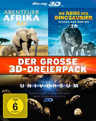 Das grosse 3D-Dreierpack - Abenteuer Afrika / Die Reise der Dinosaurier / Unser Universum (3 Blu-ray 3D)